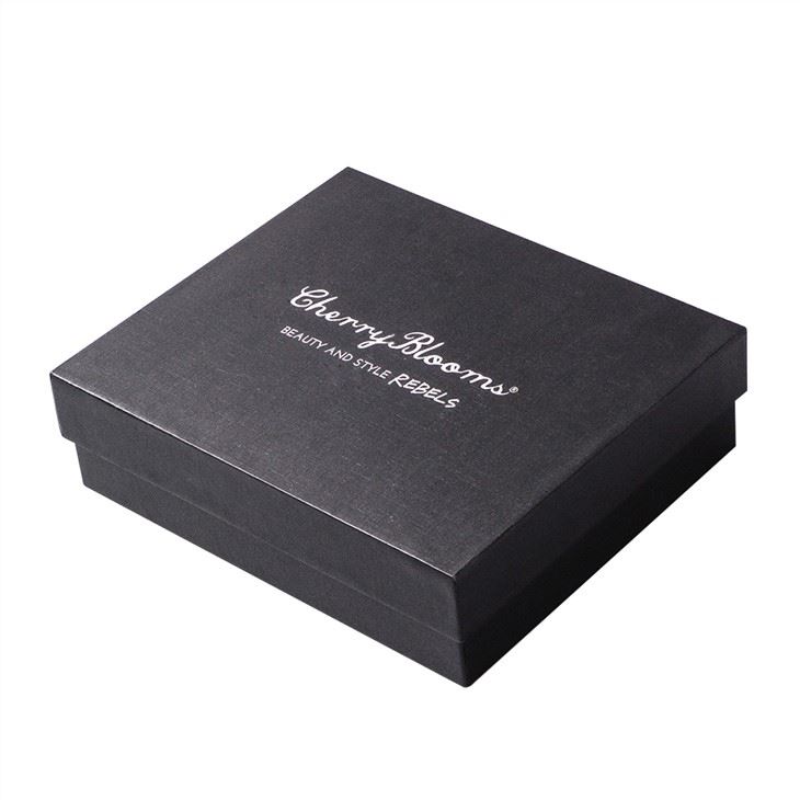 Rectangle Printed Black Gift Paper Box With Foam Insert for Skin Care ...