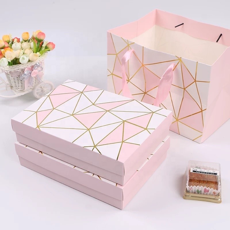 Custom paper boxes hot stamping logo mooncake packaging boxes with dividers