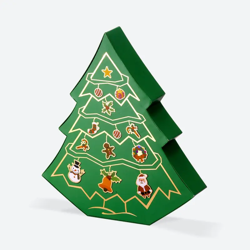 Handmade Tree-Shaped Paper Advent Calendar Gift Box for Holiday