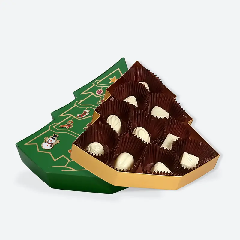 Handmade Tree-Shaped Paper Advent Calendar Gift Box for Holiday