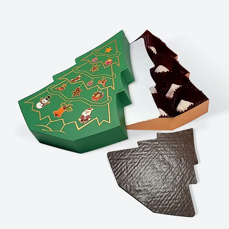 Handmade Tree-Shaped Paper Advent Calendar Gift Box for Holiday
