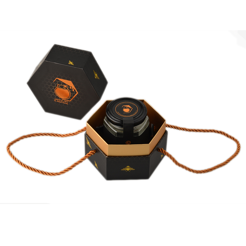 Custom Hexagon Honey Packaging Box – Unique Shape Gift Box for Honey Jars