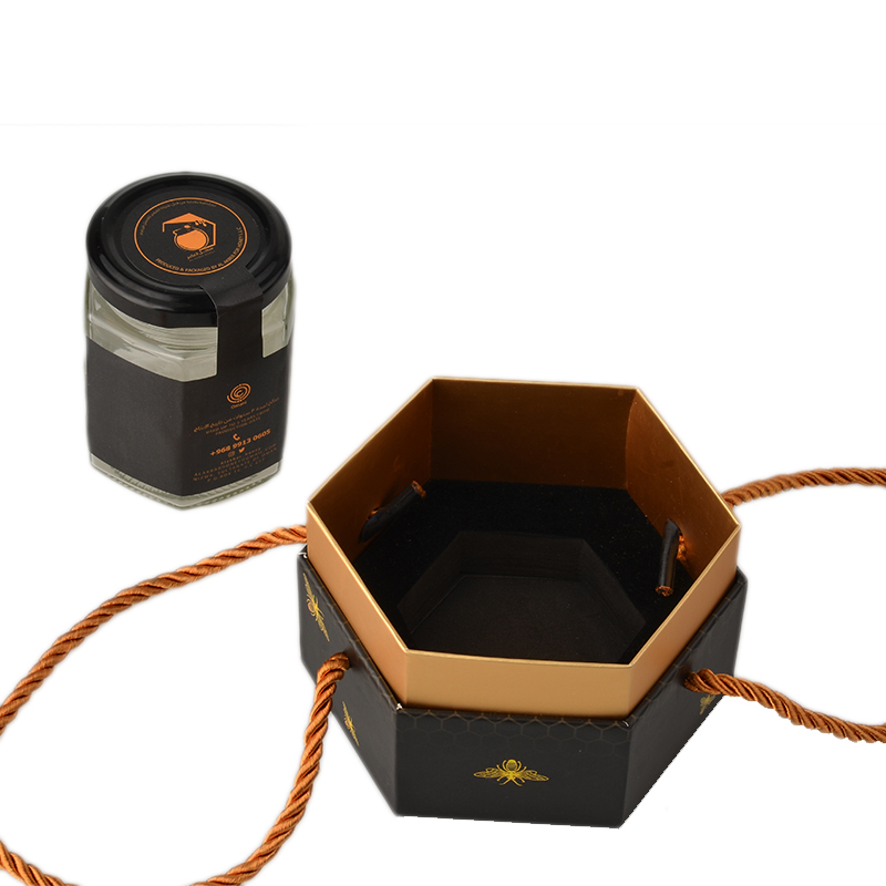 Custom Hexagon Honey Packaging Box – Unique Shape Gift Box for Honey Jars