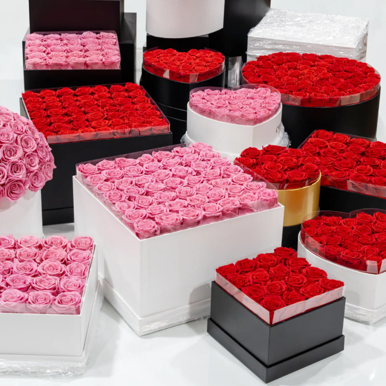 Handmade Eternal Flower Roses Valentine's Day Cross-Border Trade Gift Bouquet Hug Bucket Gift DIY Real Flowers Handmade Eternal Flower Roses Valentine's Day Cross-Border Trade Gift Bouquet Hug Bucket Gift DIY Real Flowers