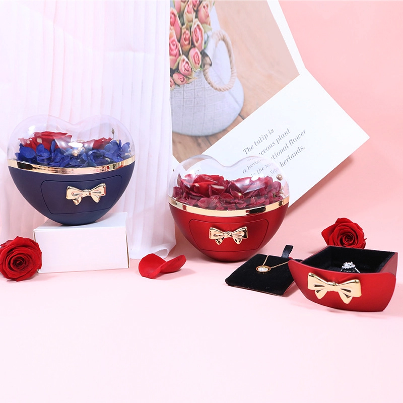 Wholesale Heart-shaped Eternal Flower Gift Box love Rose Gift Box Rose Jewelry Box Necklace Ring Packaging for Valentine's Day Wholesale Heart-shaped Eternal Flower Gift Box love Rose Gift Box Rose Jewelry Box Necklace Ring Packaging for Valentine's Day