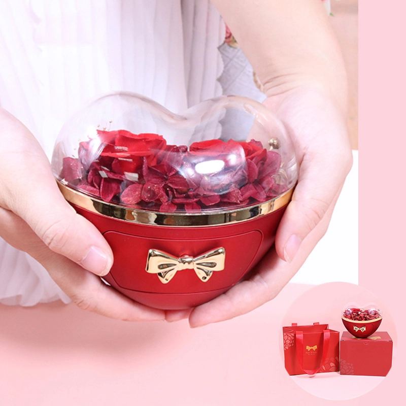 Wholesale Heart-shaped Eternal Flower Gift Box love Rose Gift Box Rose Jewelry Box Necklace Ring Packaging for Valentine's Day Wholesale Heart-shaped Eternal Flower Gift Box love Rose Gift Box Rose Jewelry Box Necklace Ring Packaging for Valentine's Day