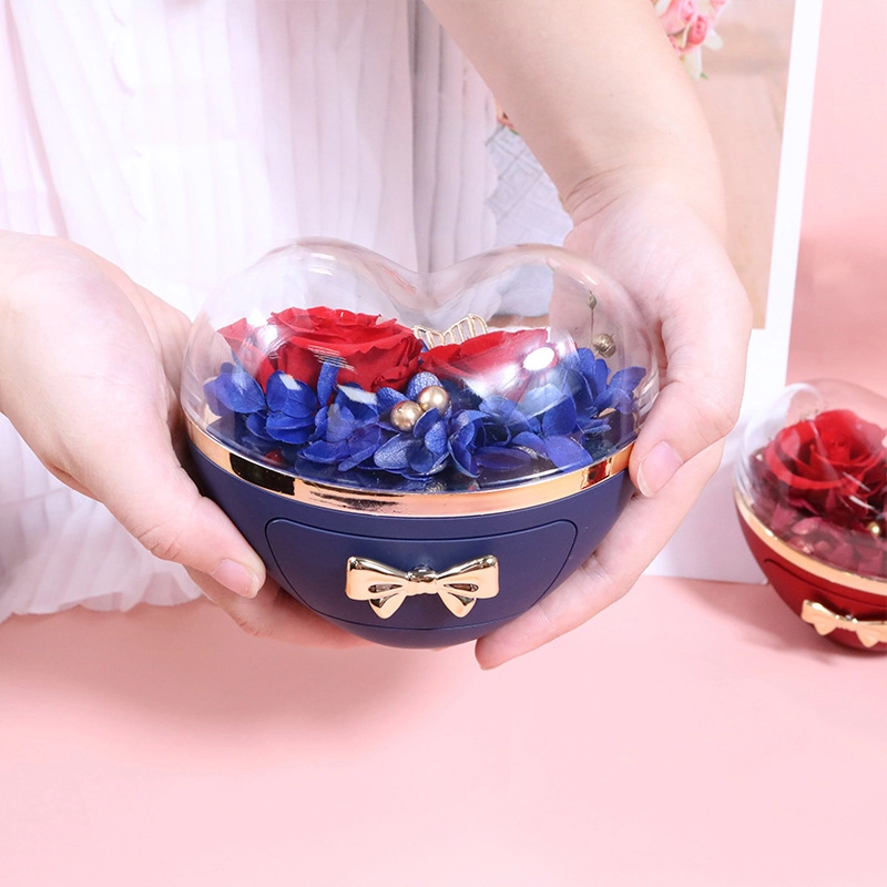 Wholesale Heart-shaped Eternal Flower Gift Box love Rose Gift Box Rose Jewelry Box Necklace Ring Packaging for Valentine's Day Wholesale Heart-shaped Eternal Flower Gift Box love Rose Gift Box Rose Jewelry Box Necklace Ring Packaging for Valentine's Day