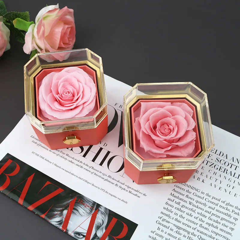 Wholesale Custom Jewelry Box Valentine's Day Gift Packaging Confession Proposal Rotatable Soap Rose Flower Necklace Box Wholesale Custom Jewelry Box Valentine's Day Gift Packaging Confession Proposal Rotatable Soap Rose Flower Necklace Box