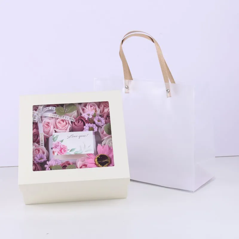 Customizable Teacher's Day Valentine's Day Graduation Transparent Window Small Square Heaven and Earth Gift Box Customizable Teacher's Day Valentine's Day Graduation Transparent Window Small Square Heaven and Earth Gift Box