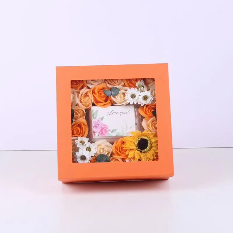 Customizable Teacher's Day Valentine's Day Graduation Transparent Window Small Square Heaven and Earth Gift Box Customizable Teacher's Day Valentine's Day Graduation Transparent Window Small Square Heaven and Earth Gift Box