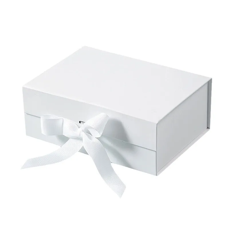 Custom logo White Foldable Garment Chocolate Gift Jewelry Magnetic Closing Packaging Paper Box With Ribbon Custom logo White Foldable Garment Chocolate Gift Jewelry Magnetic Closing Packaging Paper Box With Ribbon