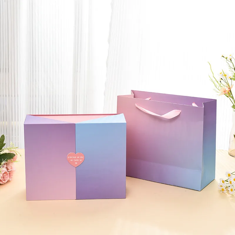 Customizable Factory Recyclable Rigid Paper Gift Box Double-Opening with Magnetic Closure Portable Present for Cosmetics Customizable Factory Recyclable Rigid Paper Gift Box Double-Opening with Magnetic Closure Portable Present for Cosmetics