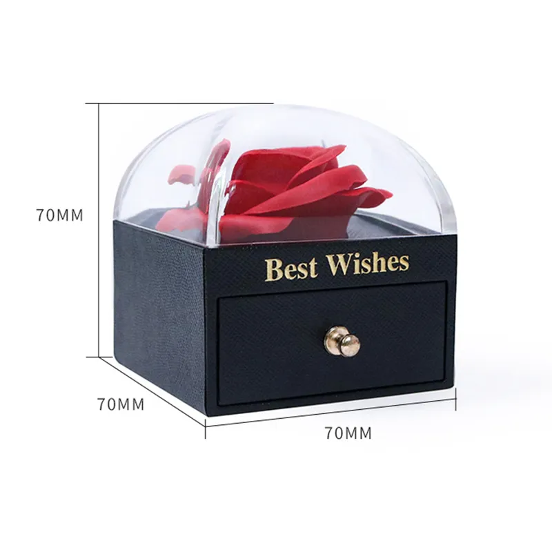 Custom Magnetic Rose Ring Earring Necklace Jewelry Gift Box with Embossing and Sponge Lining Biomimetic Flower Design Custom Magnetic Rose Ring Earring Necklace Jewelry Gift Box with Embossing and Sponge Lining Biomimetic Flower Design