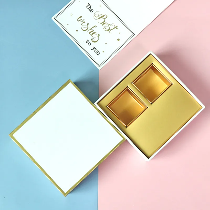 Custom Heaven Earth Cover Chocolate Gift Box White Coated Cardboard Sponge Lining Handmade Candle UV Printing Logo Paper Box