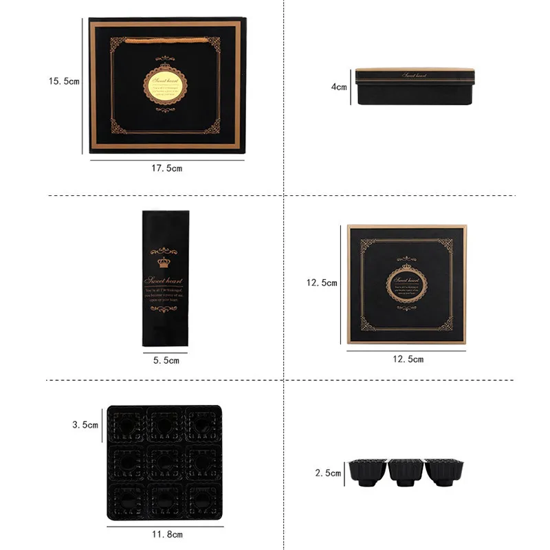 Customized Recyclable Valentine's Day Chocolate Quadrate Gift Box Embossing Sponge Lining Custom Logo Luxury Sweets Packaging