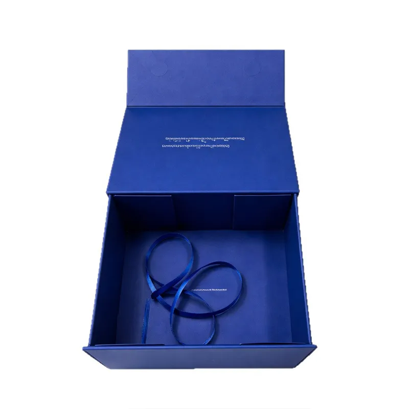 Custom Purple Square Foldable Magnetic Gift Box Premium Collapsible Paper Packaging with Gold Hot Stamping and UV Coating