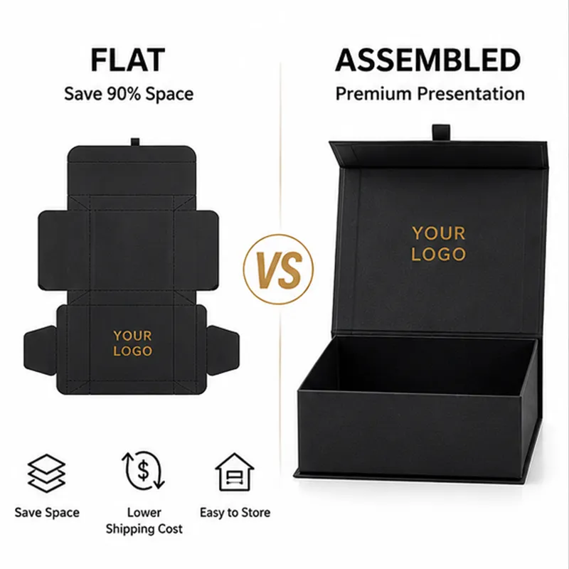 Luxury Custom Folding Magnetic Box PVC Window Hot Stamping Logo Sponge Ribbon Closure for Perfume Candle Chocolate Gift