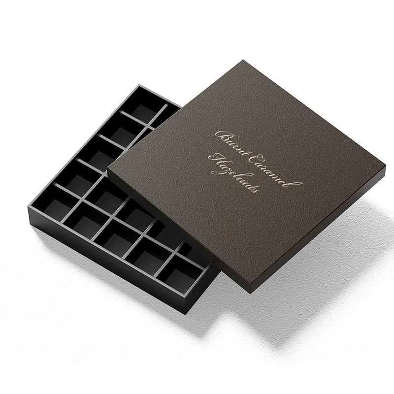 Luxury Recyclable Cardboard Chocolate Packaging Gift Box Magnetic Closure Embossed Finish Paper Insert for Food for Presentation