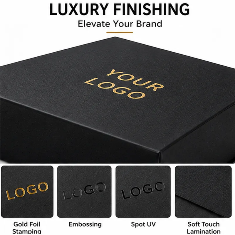 Luxury Custom Folding Magnetic Box PVC Window Hot Stamping Logo Sponge Ribbon Closure for Perfume Candle Chocolate Gift