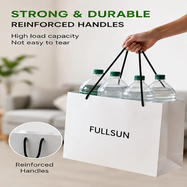Custom Logo Moisture Proof Waterproof Reusable Paper Shopping Bags Custom Color Eco-Friendly Gift Retail Packaging Bags