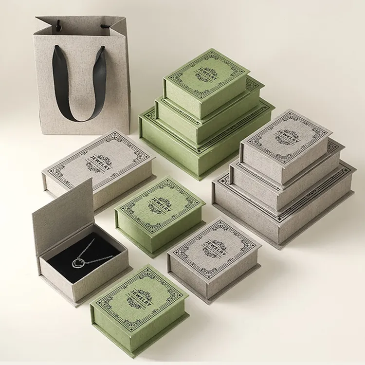 Wholesale Customizable Rigid Cardboard Magnetic Closure Recycled Materials Jewellery Gift Paper Box for Rings Earrings Bracelets