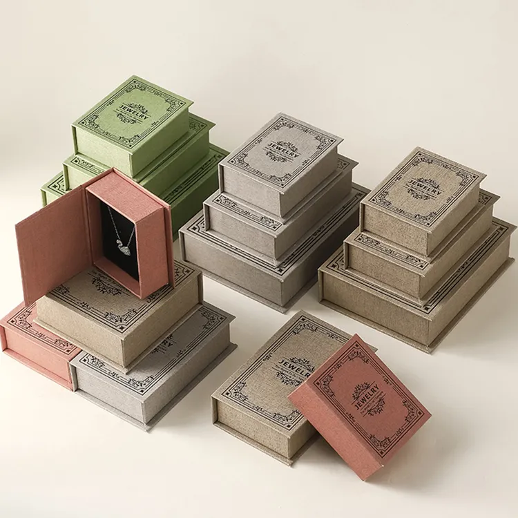 Wholesale Customizable Rigid Cardboard Magnetic Closure Recycled Materials Jewellery Gift Paper Box for Rings Earrings Bracelets