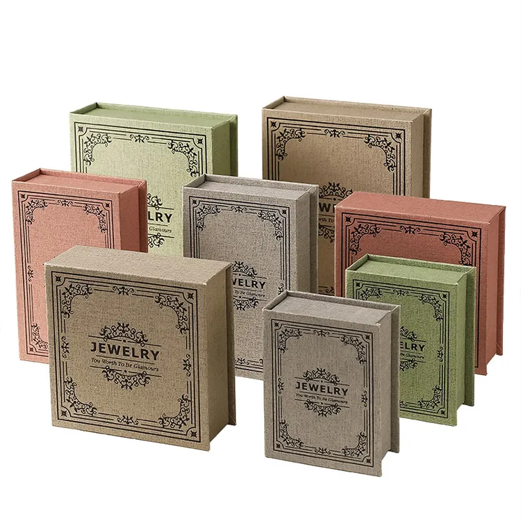 Wholesale Customizable Rigid Cardboard Magnetic Closure Recycled Materials Jewellery Gift Paper Box for Rings Earrings Bracelets