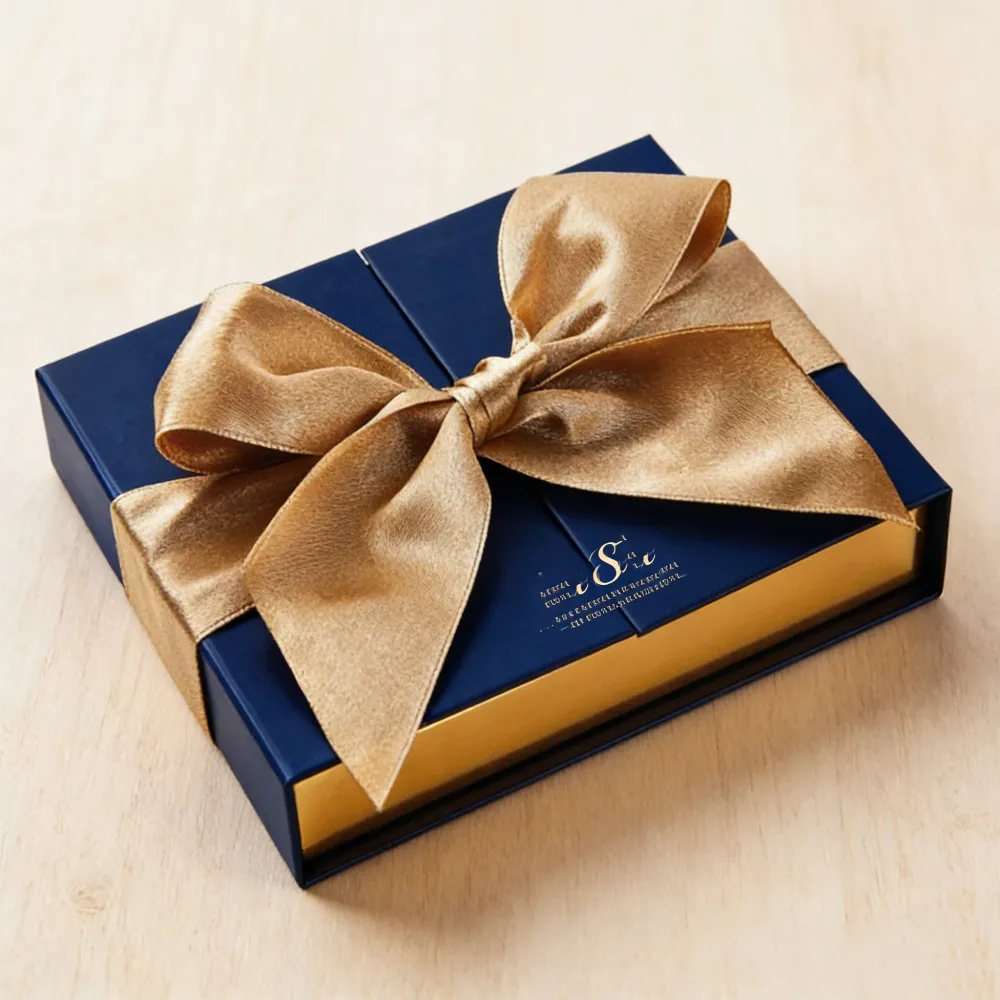 Customized Embossed UV Coated With Bowknot Double-door Magnetic Gift Box for Valentine's Day Boxes