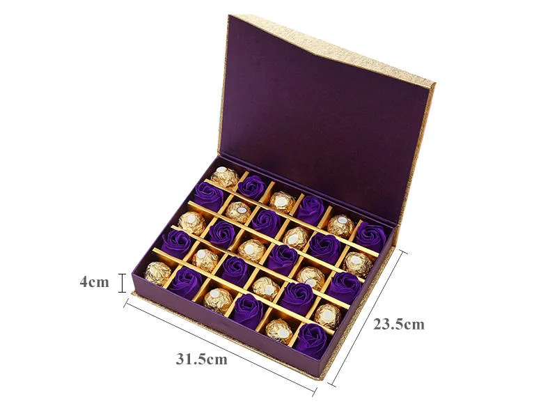 Eco-friendly Custom Logo Embossed Luxury Truffle Gift Packaging Book Shaped Rigid Paper Magnetic Closure Chocolate Box Plastic
