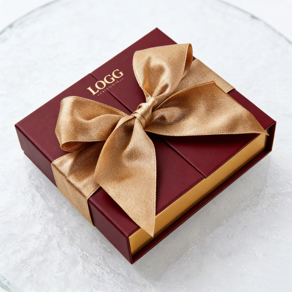 Customized Embossed UV Coated With Bowknot Double-door Magnetic Gift Box for Valentine's Day Boxes