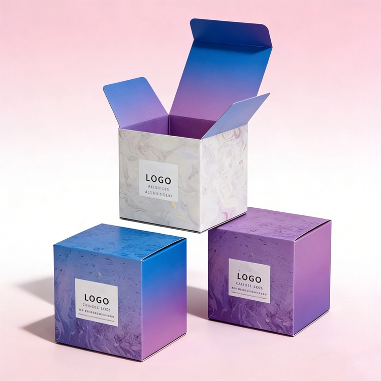 Custom Brand Logo Printed Rigid Paper Box with Matt Lamination and Embossing for Cosmetic Candle Soap Gift Packaging
