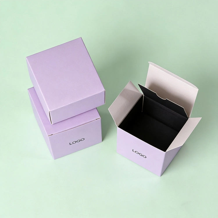 Custom Craft Gift Rigid Candle Paperboard Box Recyclable Eco-Friendly Recycled Materials UV Coating Matte Finish Foil Cosmetic