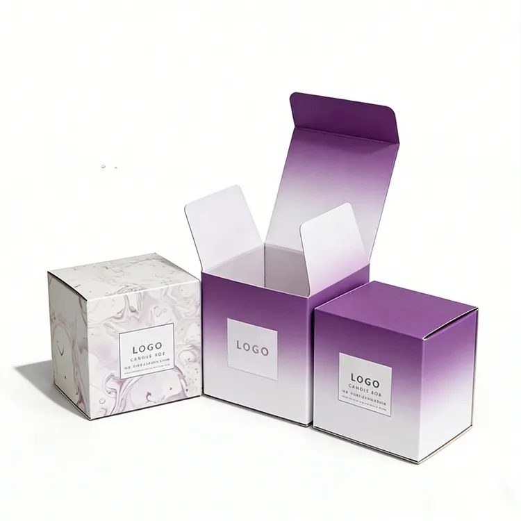 Custom Brand Logo Printed Rigid Paper Box with Matt Lamination and Embossing for Cosmetic Candle Soap Gift Packaging