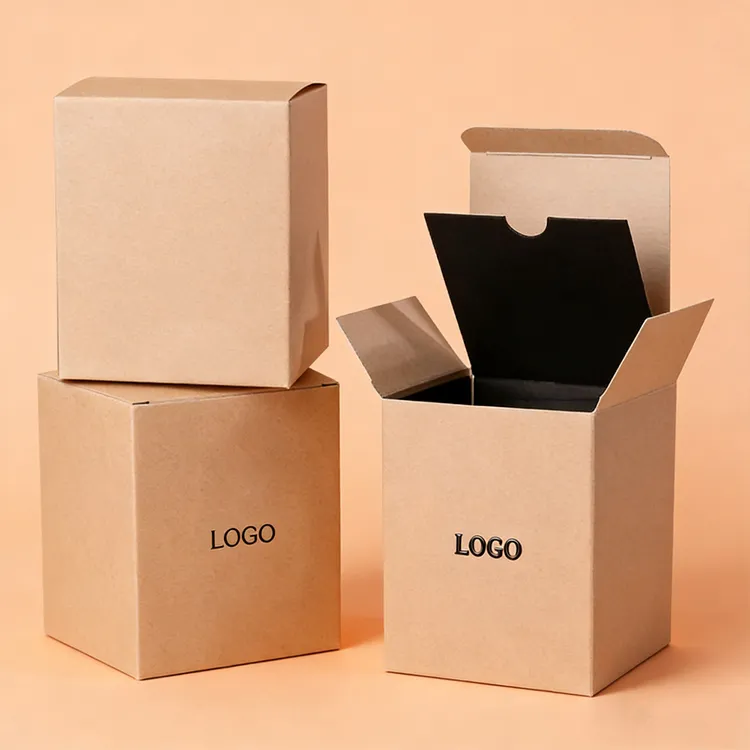 Custom Craft Gift Rigid Candle Paperboard Box Recyclable Eco-Friendly Recycled Materials UV Coating Matte Finish Foil Cosmetic