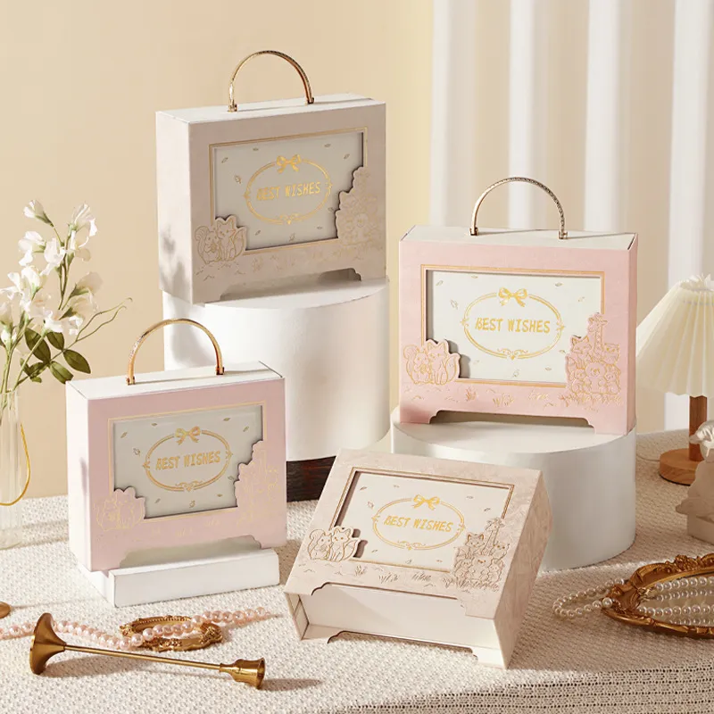Wedding Candy Box Birthday Gift Box Empty High-End New Style Rectangular Handheld Velvet Castle Wedding Favors Gift Box