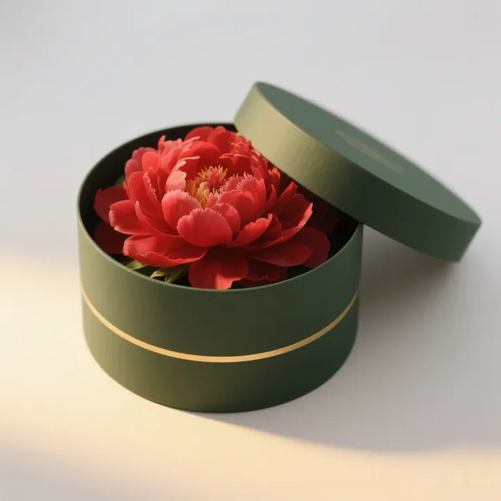 Custom Color Printed Recyclable Paper Tube Packaging Box Foil Stamping for Flower Festival Thanksgiving Round Box