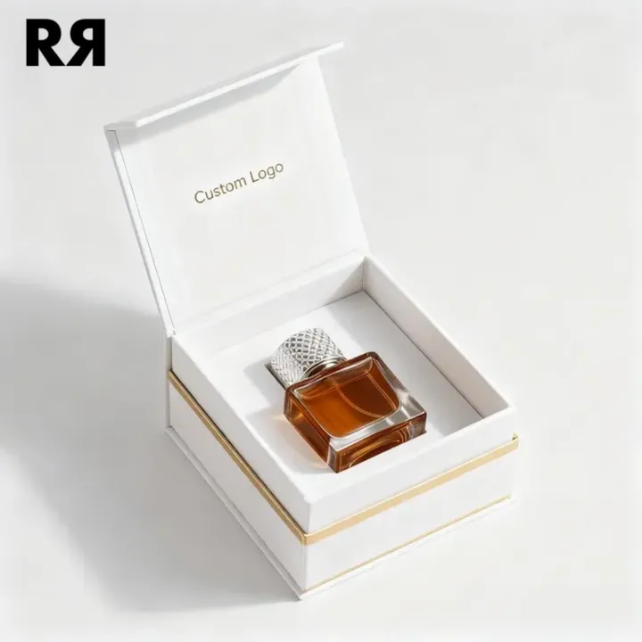 Customized Cosmetic Rigid Box Recycled Paperboard Pantone Color Foil Stamping Foldable Magnetic Handle Gifts for Perfume