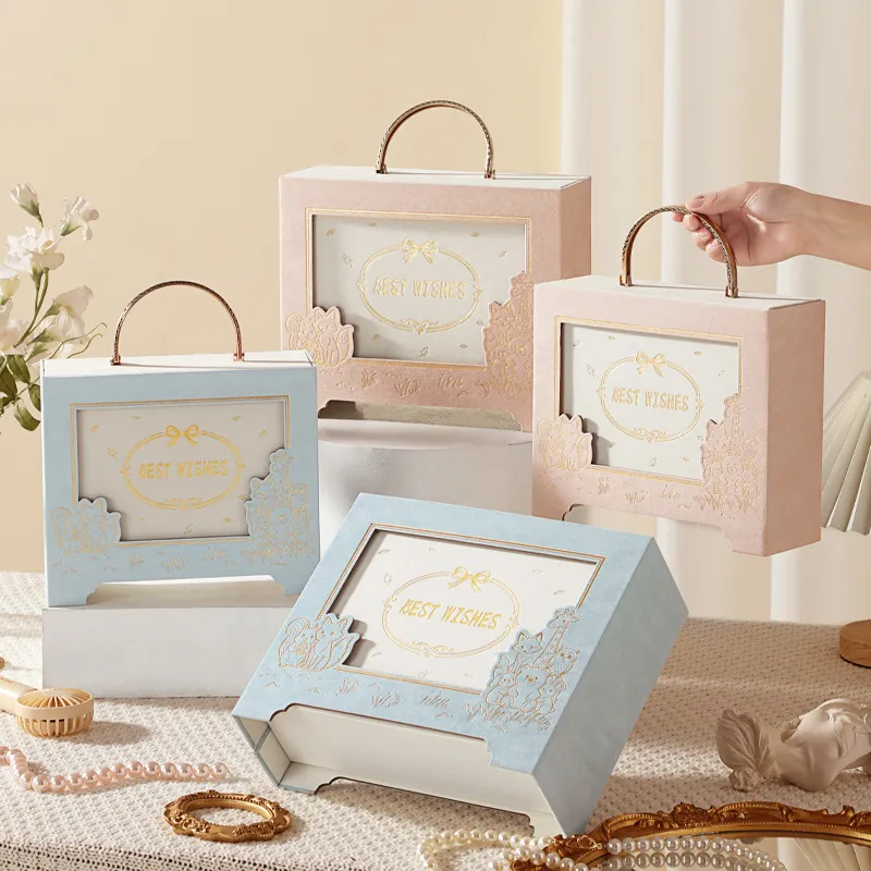 Wedding Candy Box Birthday Gift Box Empty High-End New Style Rectangular Handheld Velvet Castle Wedding Favors Gift Box