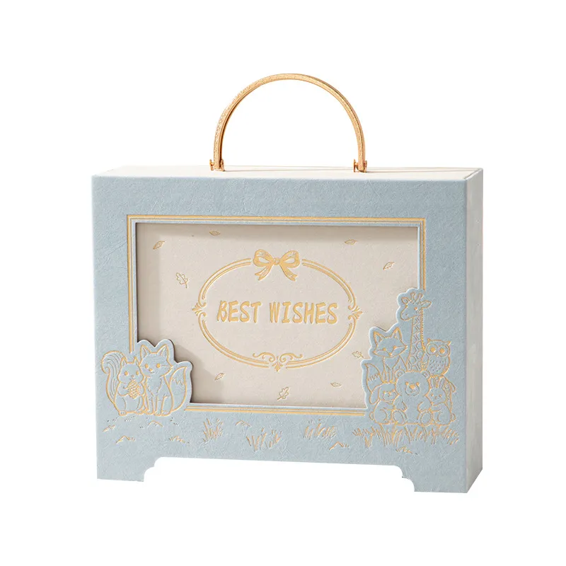 Wedding Candy Box Birthday Gift Box Empty High-End New Style Rectangular Handheld Velvet Castle Wedding Favors Gift Box