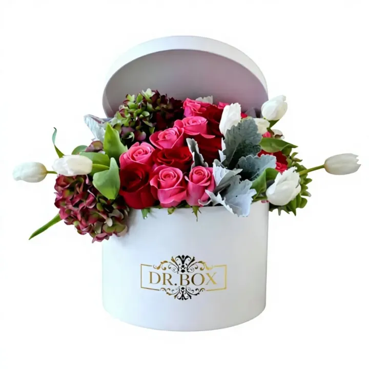 Custom CMYK and Pantone Printed Recyclable Paper Tube Packaging Gift Box Spot UV for Cosmetics Flower Festival Thanksgiving
