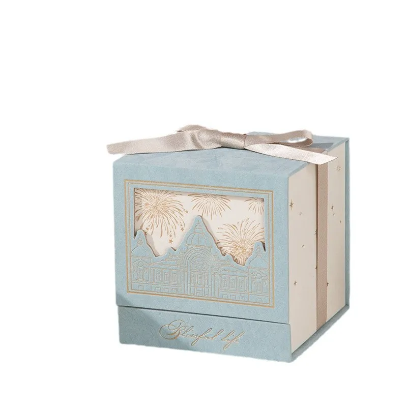 Custom Luxury Rigid Gift Box with Gold Foil Embossing Matt Lamination Magnetic Closure Logo Printing for Wedding