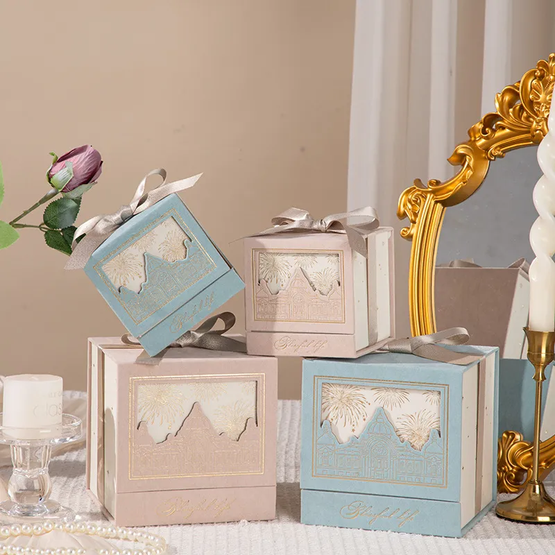 Custom Luxury Rigid Gift Box with Gold Foil Embossing Matt Lamination Magnetic Closure Logo Printing for Wedding