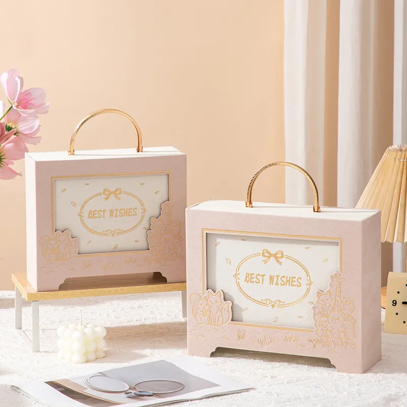 Wedding Candy Box Birthday Gift Box Empty High-End New Style Rectangular Handheld Velvet Castle Wedding Favors Gift Box