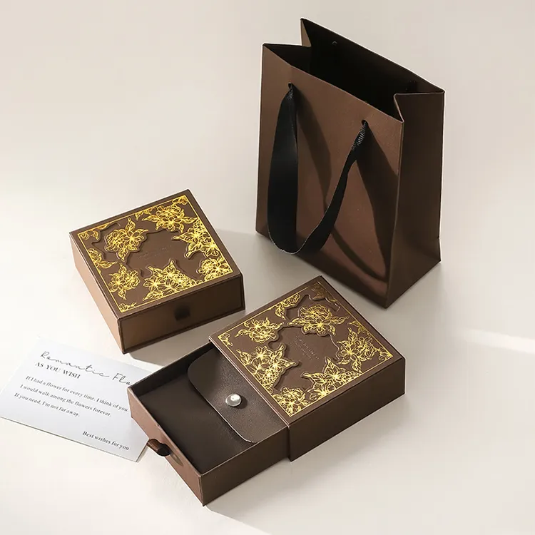Custom Logo Small Recycled Materials Matte Jewelry Box Wholesale Personalized Gift Packaging Earrings Necklace Ring Bracelet