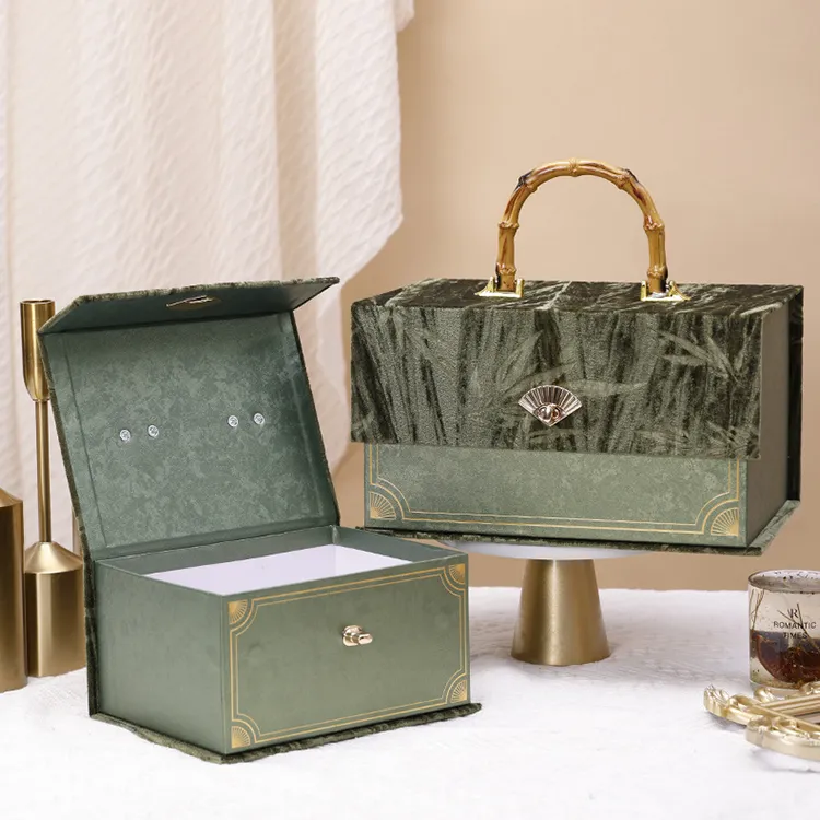 Luxury Matte Perfume Cosmetics Candle Wallet Packaging Premium Reusable Wooden Handle Leather Velvet Metal Buckle Rigid Gift Box