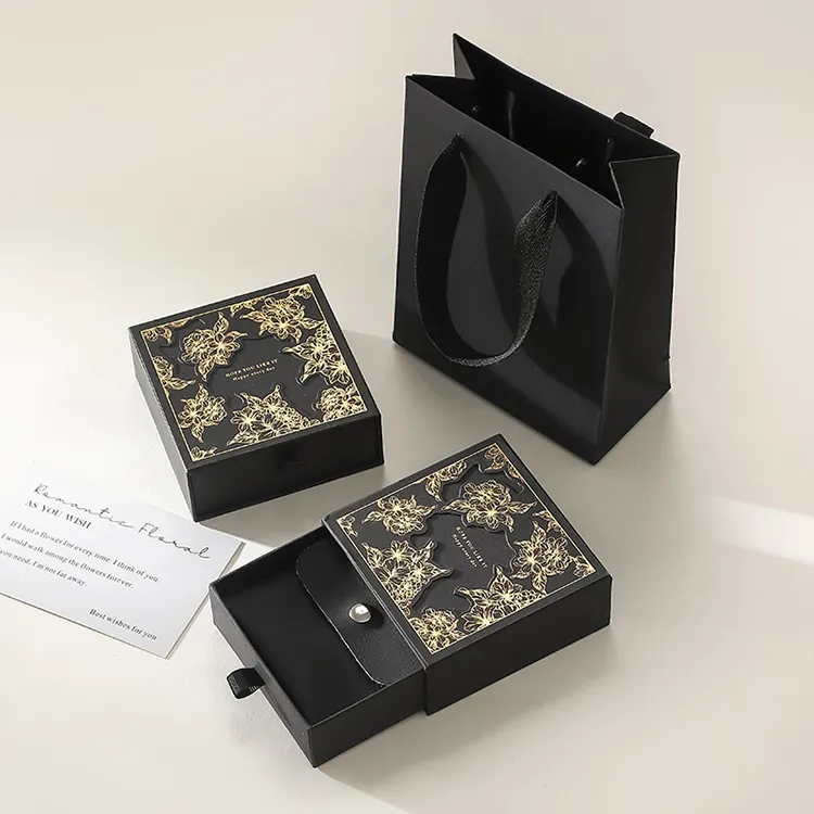 Custom Logo Small Recycled Materials Matte Jewelry Box Wholesale Personalized Gift Packaging Earrings Necklace Ring Bracelet