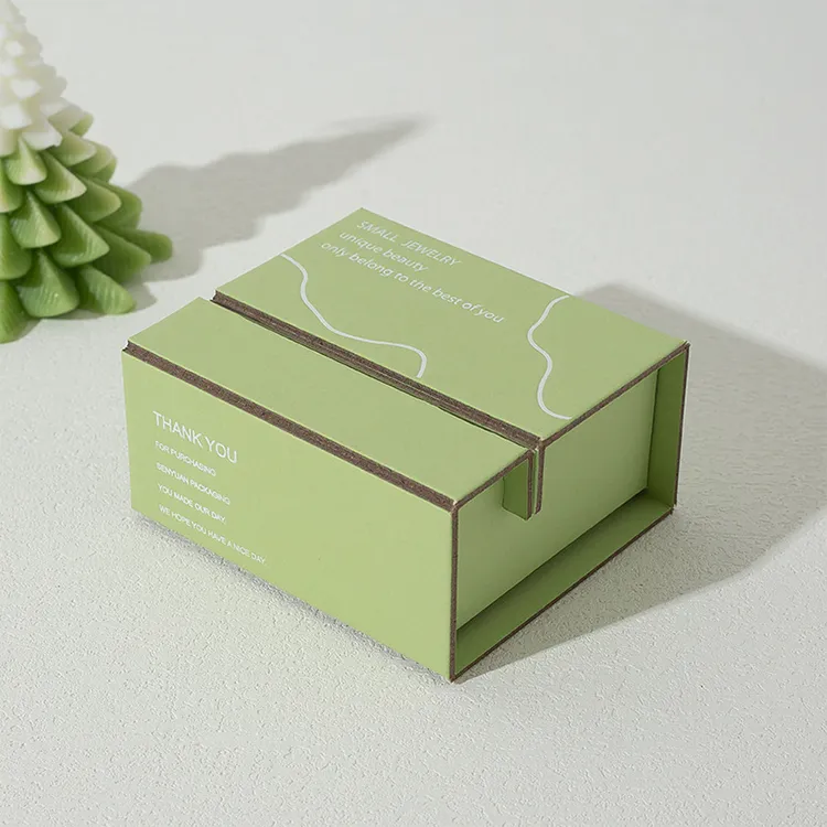 Custom Logo Flat Rigid Paperboard Jewelry Packaging Box with Magnetic Closure Handle Embossing Gift Packaging