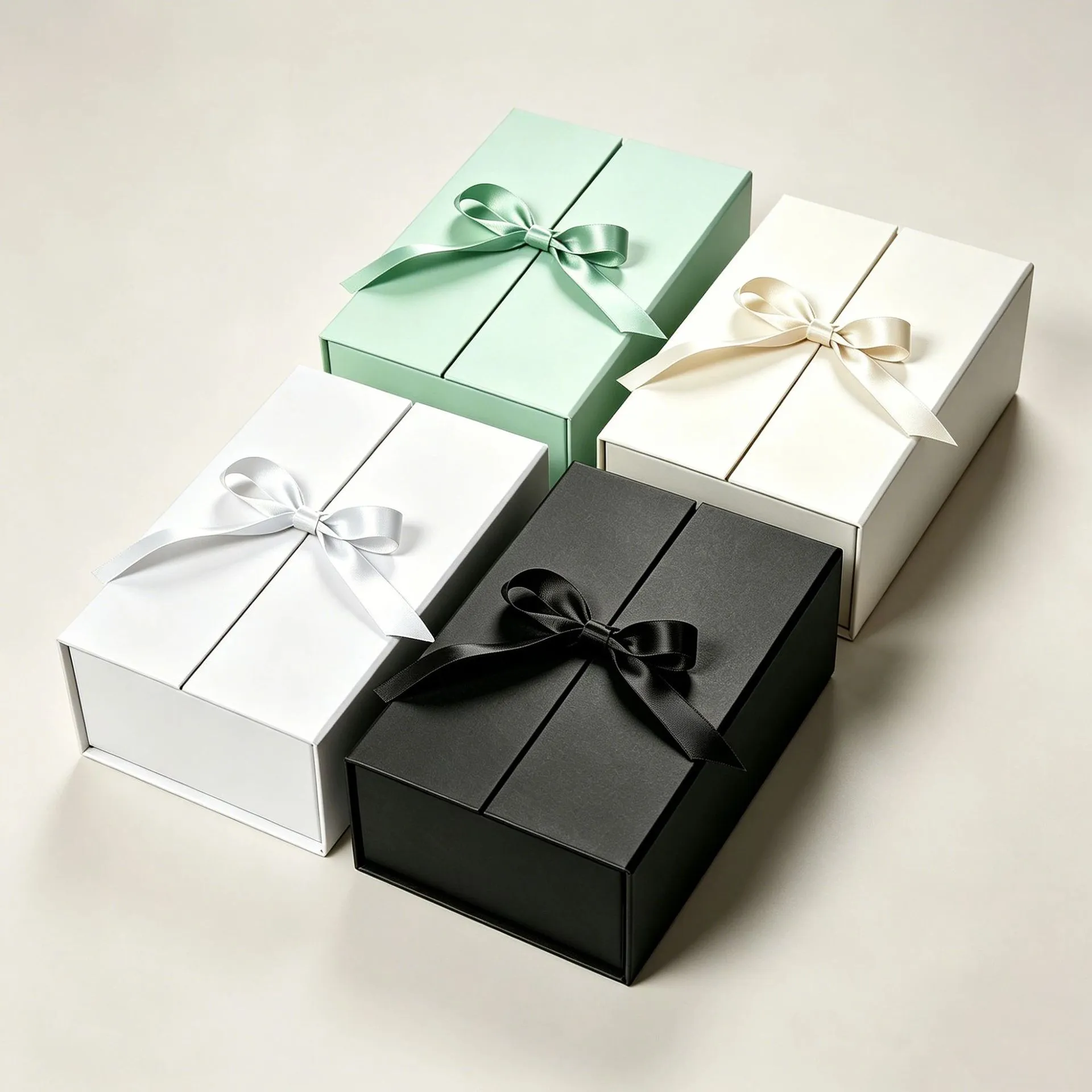 Luxury Pink Double Door Gift Box Ribbon Bow Custom Logo Rigid Cardboard Gatefold Opening Magnetic Recycled Materials Candle