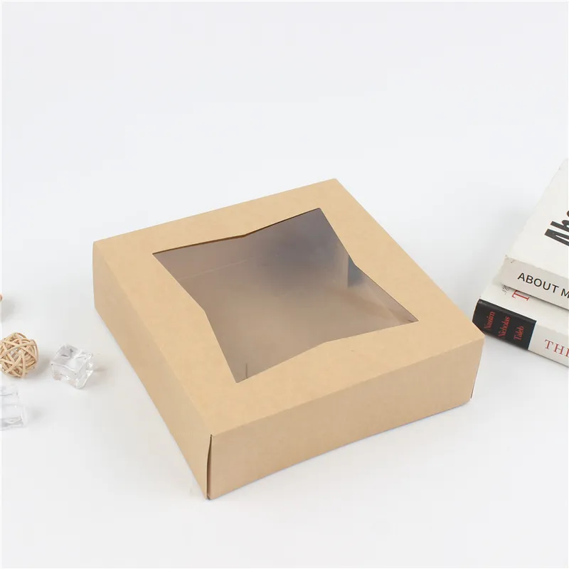 Wholesale Eco Friendly Coated Paper Rigid Bento Boxes for Bakery Cake Packaging with Custom Printing and Clear Window