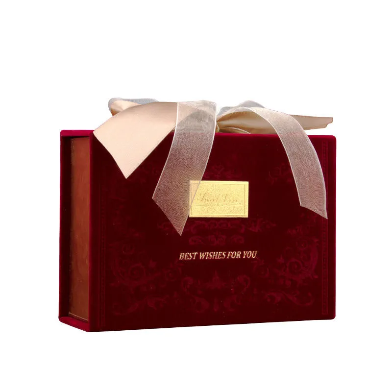 Wholesale Custom Design Velvet Rigid Cardboard Paper Cosmetic Luxury Perfume Skin Care Serum Packaging Wedding Gift Embossing